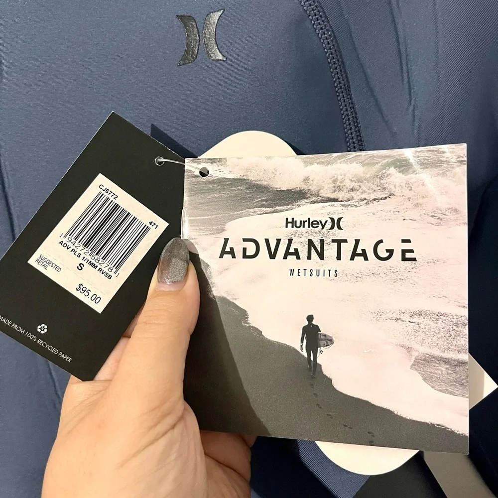 NWT Hurley 🏄‍♂️ Advantage Plus Men's Wetsuit Top 1/1mm • SMALL